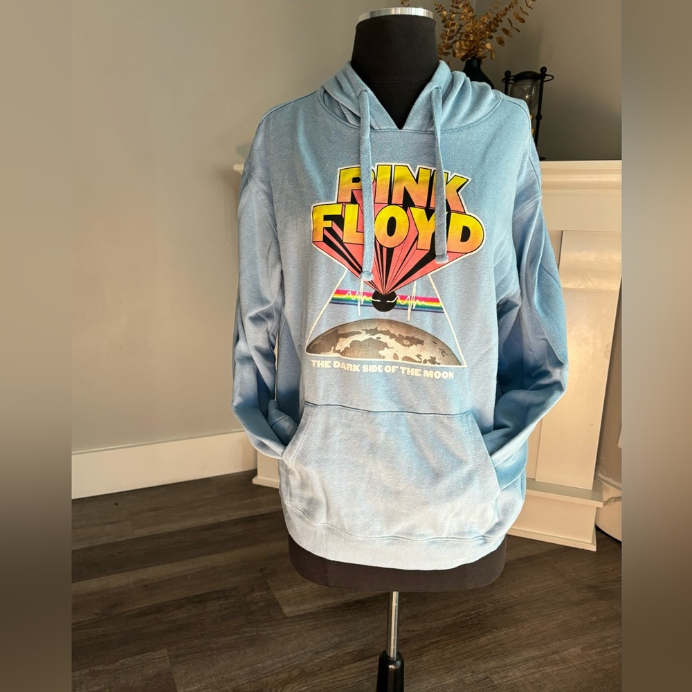 Pink Floyd Women’s Sweatshirt Hoodie Baby Blue Large